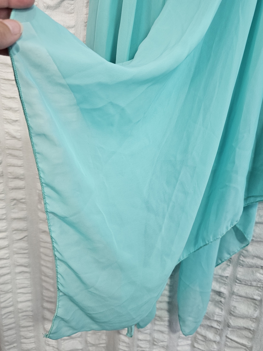 Women's Fairycore Handkerchief Hem Sheer Skirt Aqua with Cream Waistband  Rue21 - Picture 13 of 14